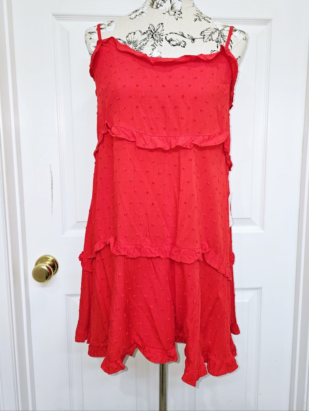 B. Darlin, Red Ruffle Tiered Sundress, Size 3/4